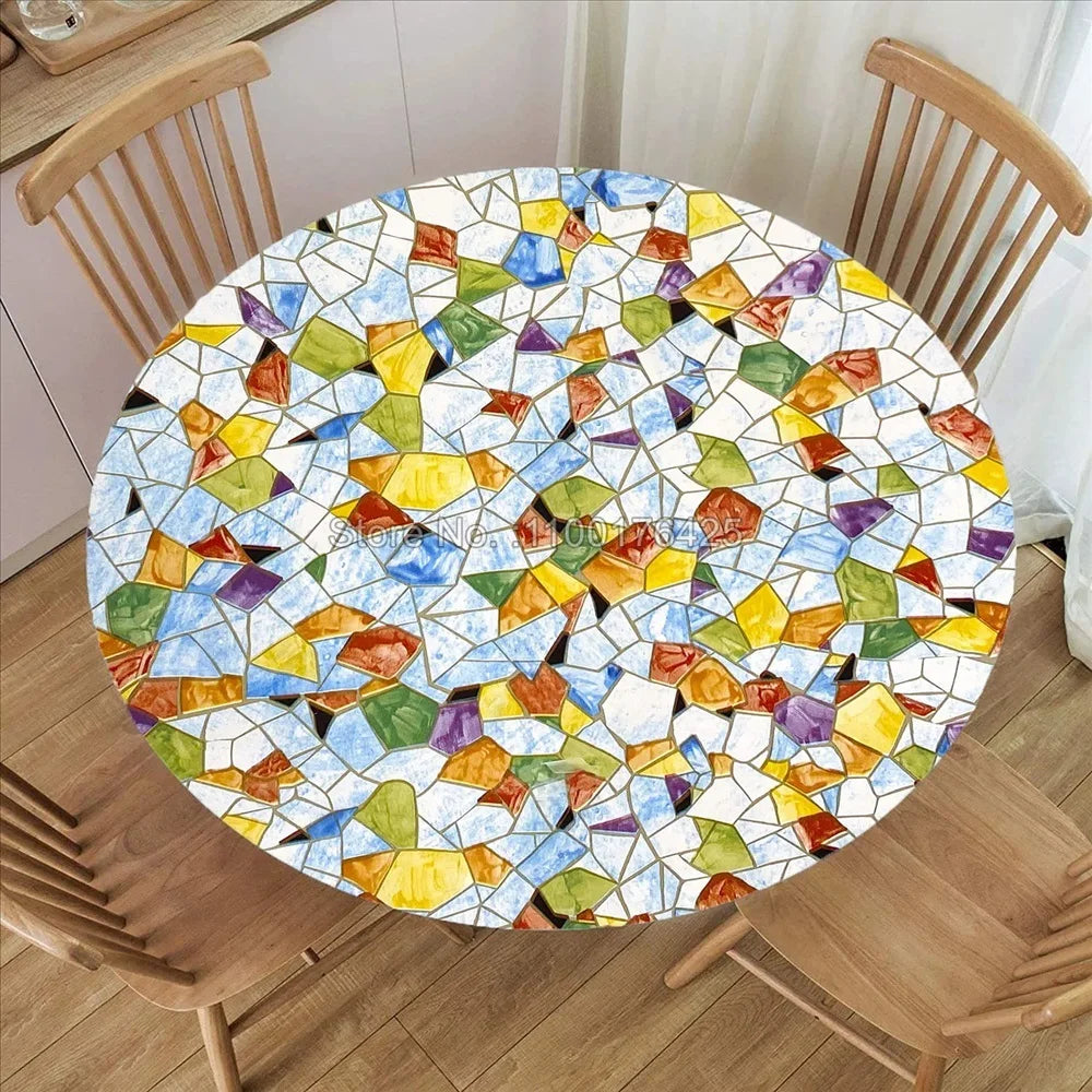 Mosaic Fitted Table Cloth (Round)