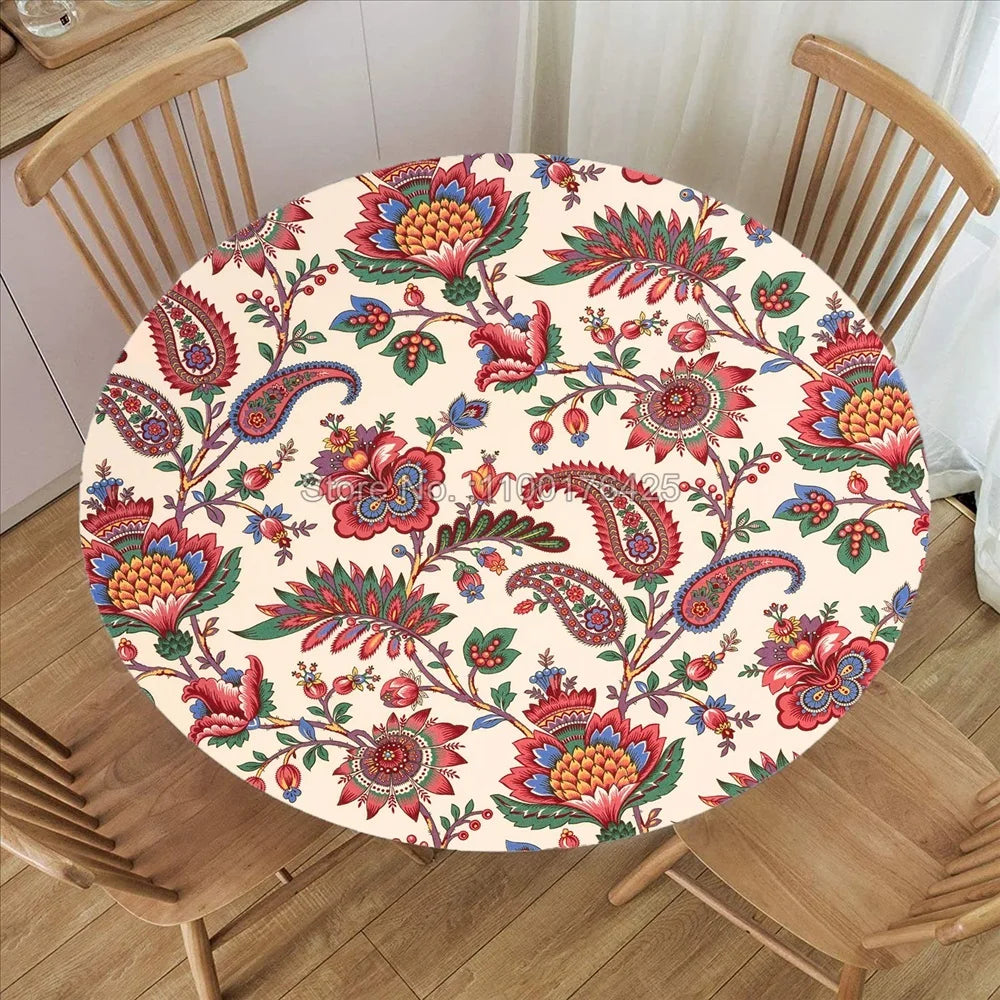 Paisley Floral Fitted Table Cloth (Round)