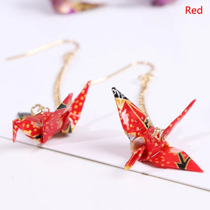 Japanese Origami Crane Earrings