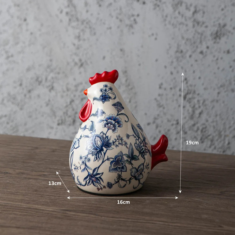 Ceramic Floral Rooster