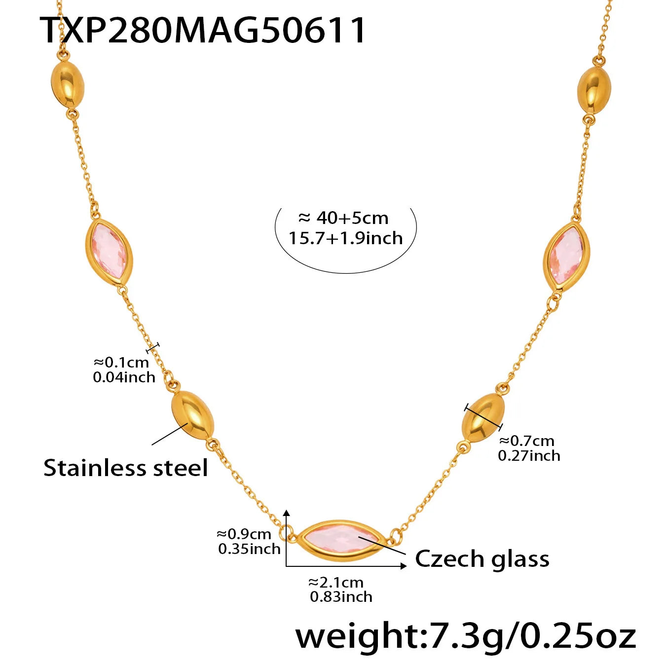 Celine Almond Rainbow Necklace