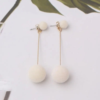 Faux Fur Pom Pom  Earrings