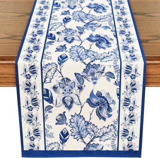 Blue Porcelain Design Table Runner