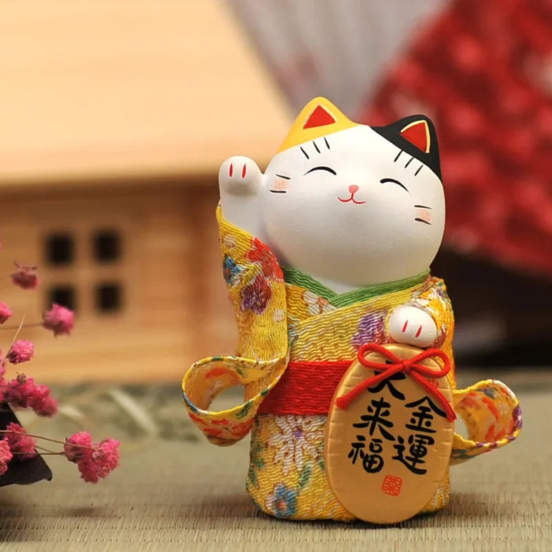 Japanese Lucky Cat in Kimono