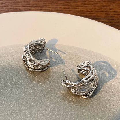 Contemporary Hoop Coil Earrings