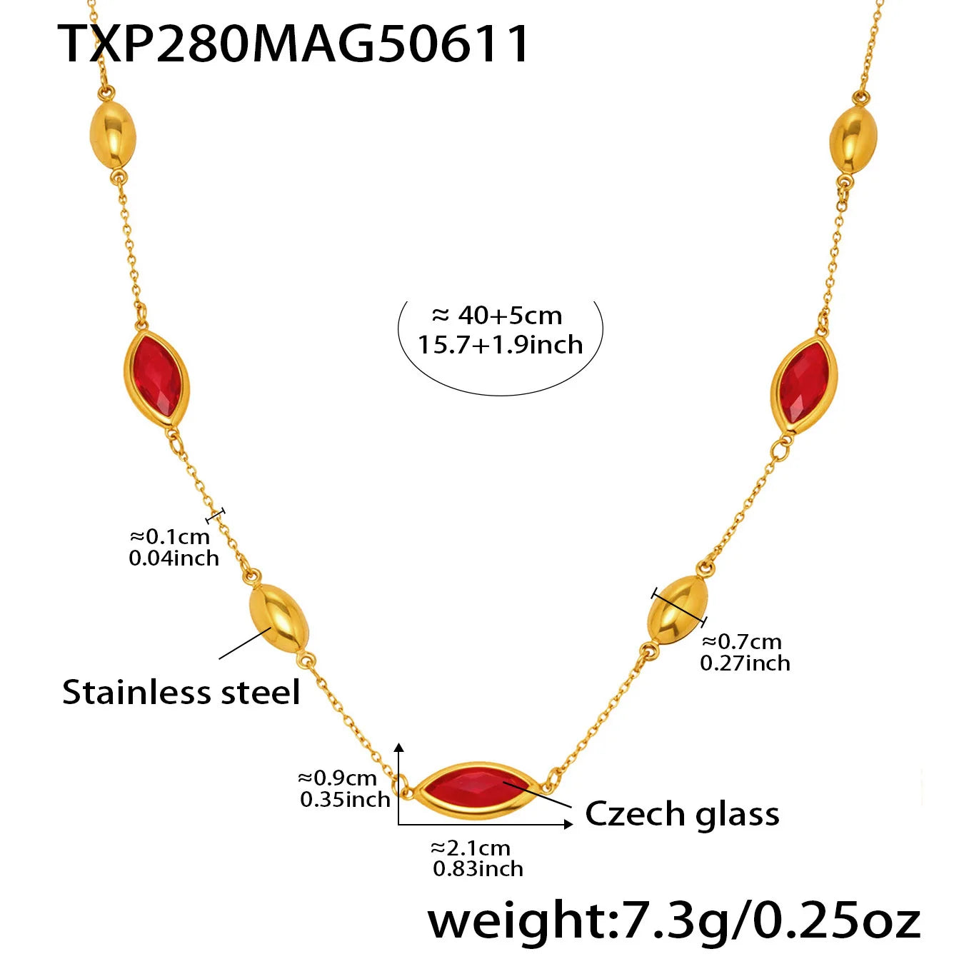 Celine Almond Rainbow Necklace