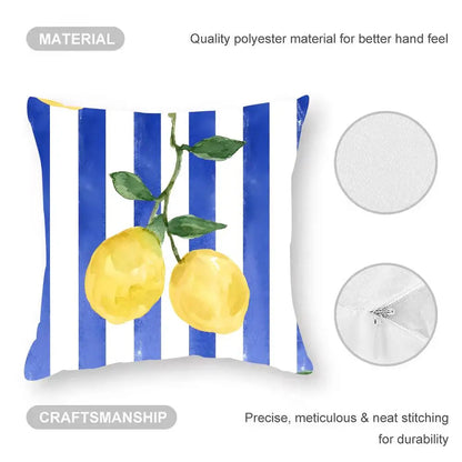 Water Color Summer Lemon Cushion Cover