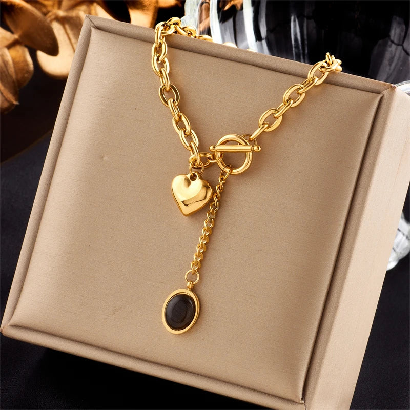 Kyla Heart Buckle Necklace