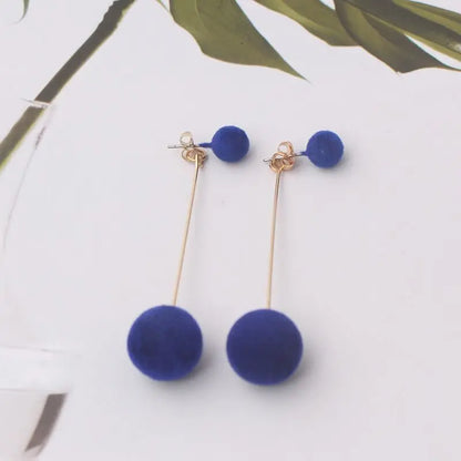 Faux Fur Pom Pom  Earrings