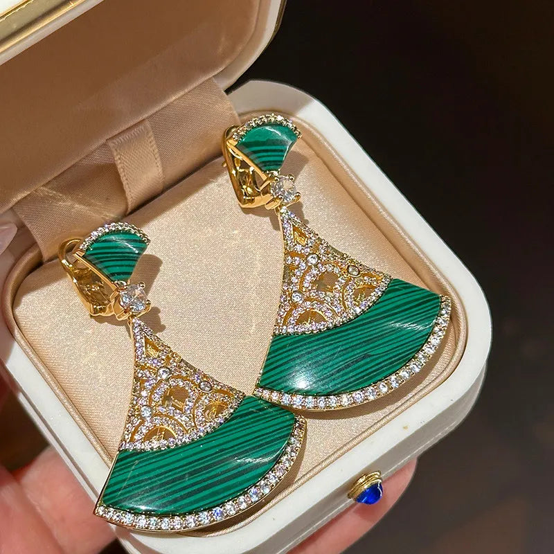 Aurelia Jade Fan Earrings
