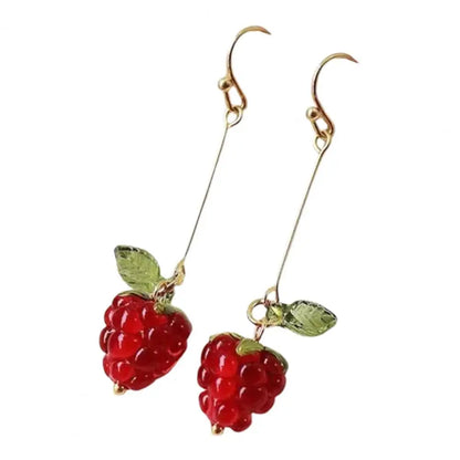 Sweet Raspberry Drop Earrings