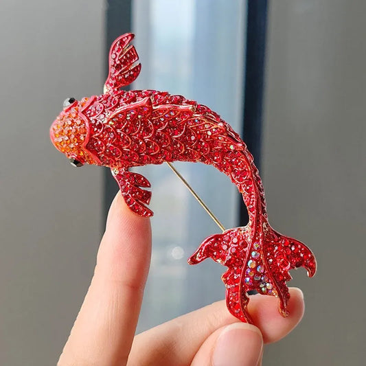 Lucky Koi Rhinestone Brooch