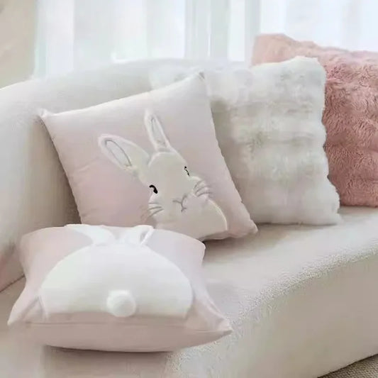 Pink Bunny Cushion Cover