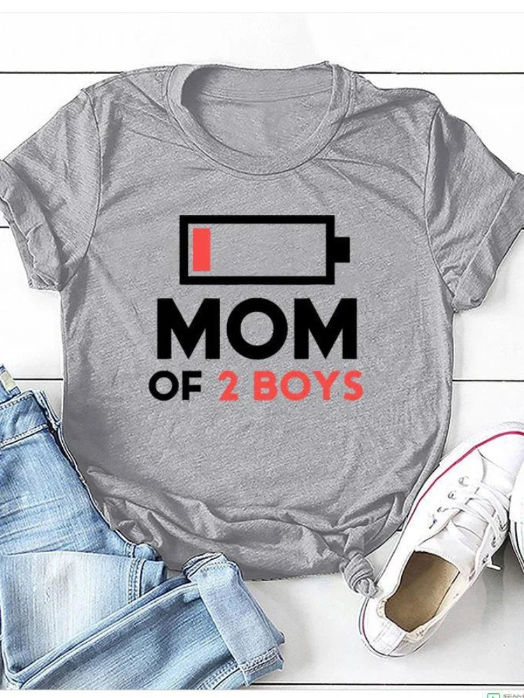 2 Boys Mom T-shirt