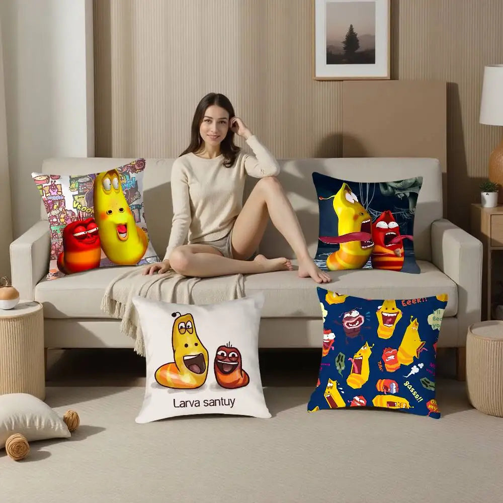 Funny L. Larva Cushion Cover (Double Sided)