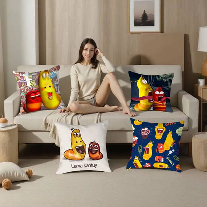Funny L. Larva Cushion Cover (Double Sided)