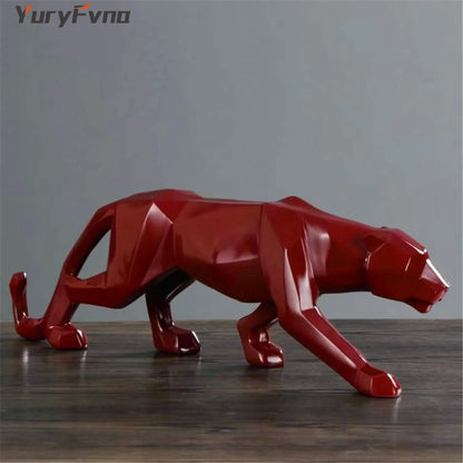 Geometric Panther Sculpture