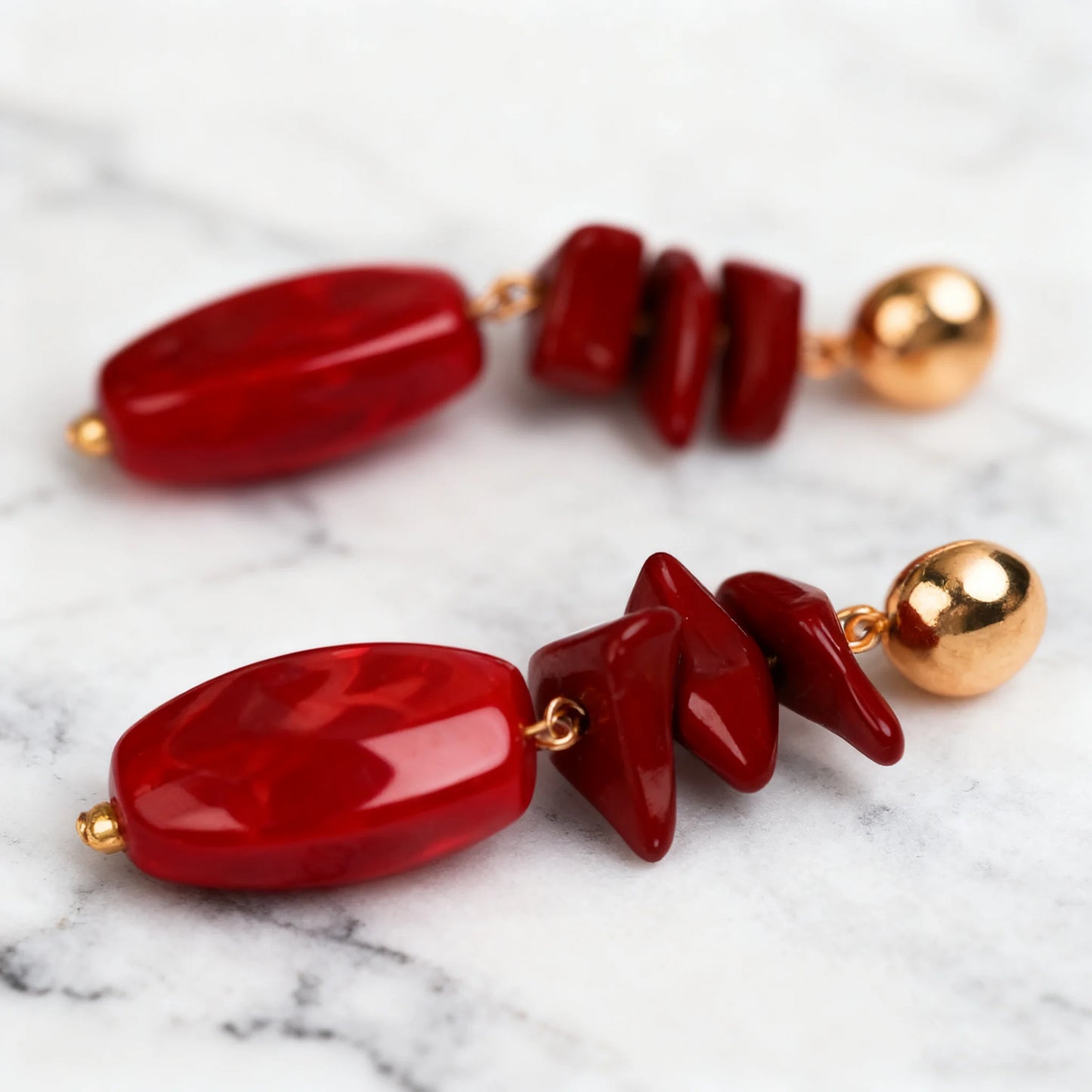 Mila Red Earrings