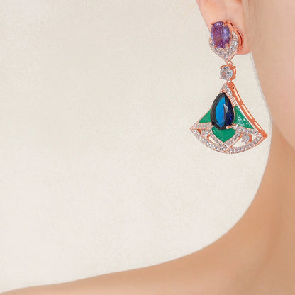 Elly Vert Fan Earrings
