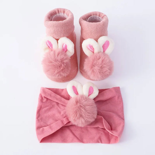 Bunny Baby Socks and Headband Set