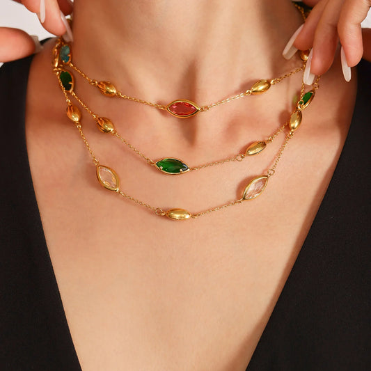 Celine Almond Rainbow Necklace