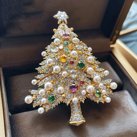 Lexxi Lux Christmas Tree Pearl Brooch