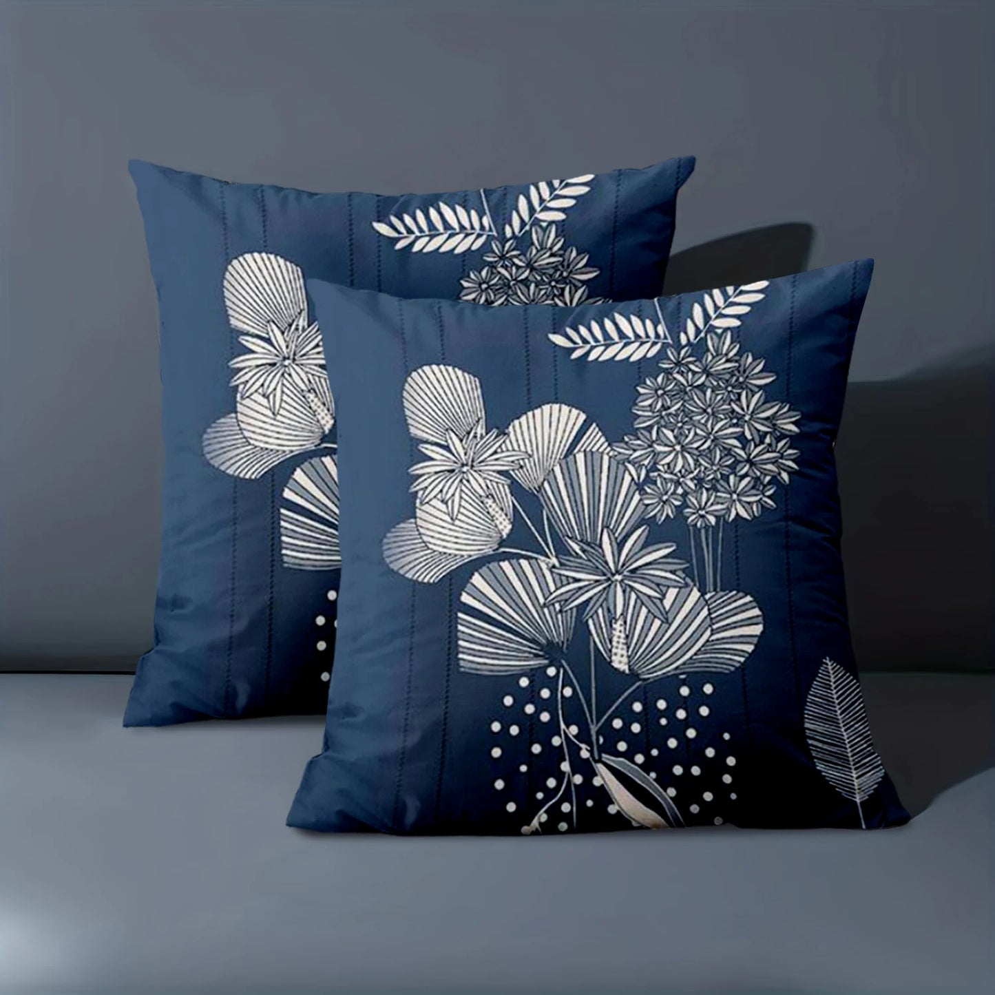 Indigo Floral Cushion Cover