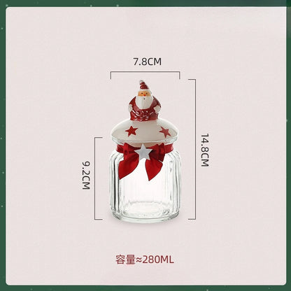 Christmas Glass Candy Jar