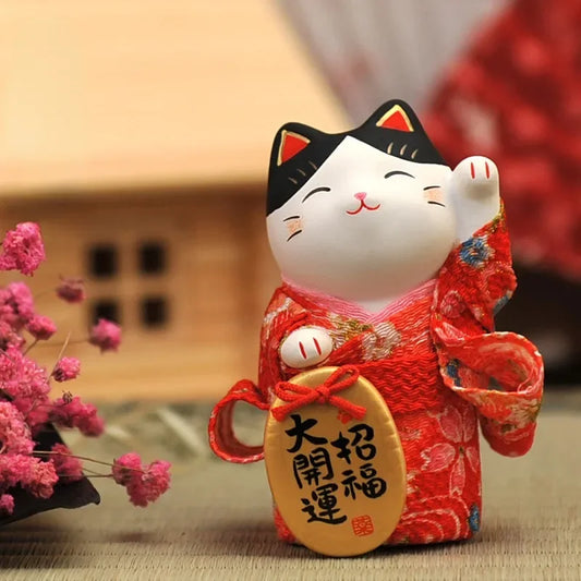Japanese Lucky Cat in Kimono
