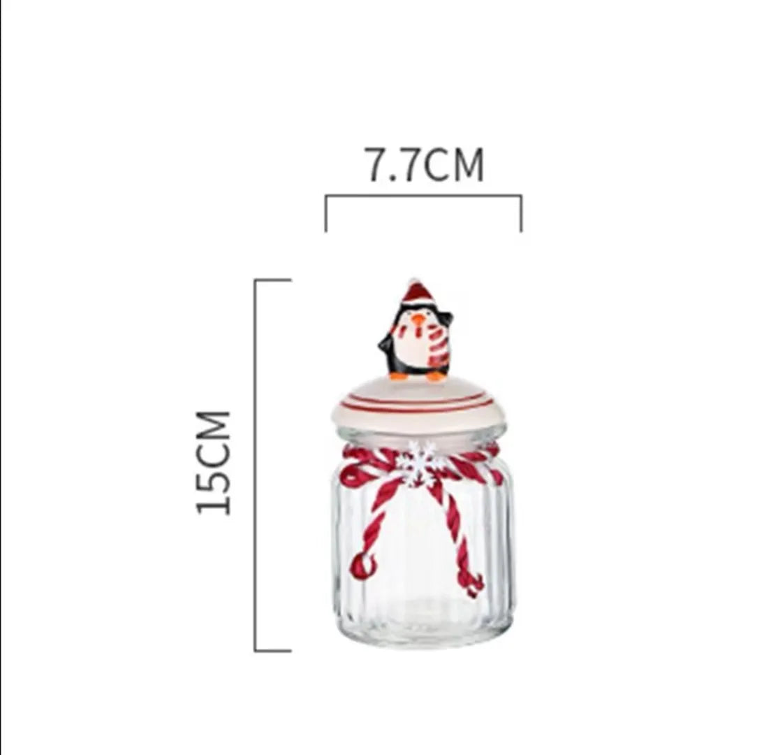 Christmas Glass Candy Jar