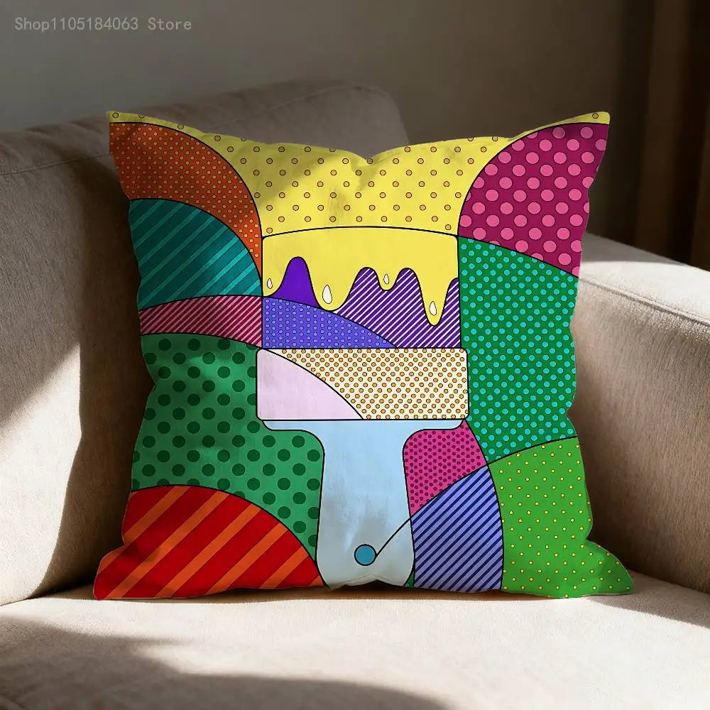 Happy Art Movement Cushion Cover