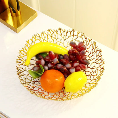 Gold Lattice Fruit Bowl