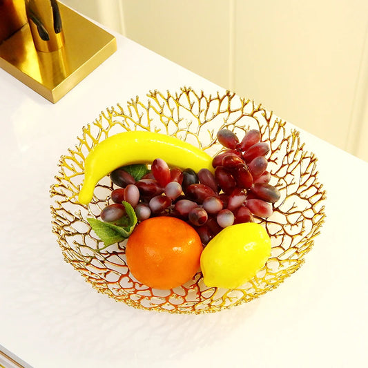 Gold Lattice Fruit Bowl