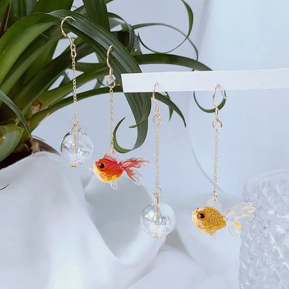 Bubbly Goldfish Earrings