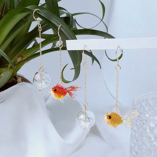 Bubbly Goldfish Earrings