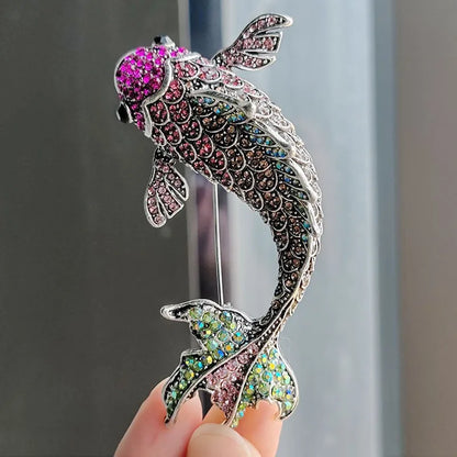 Lucky Koi Rhinestone Brooch