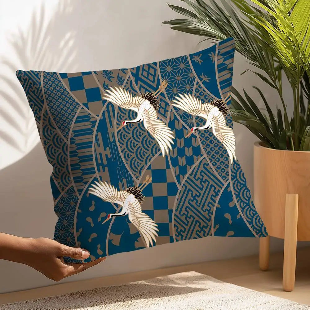 Japanese Ukiyo-e Style Cushion Cover