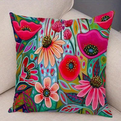 Secret Garden Cushion Cover - Flowers, Butterfliers, Dragonflies