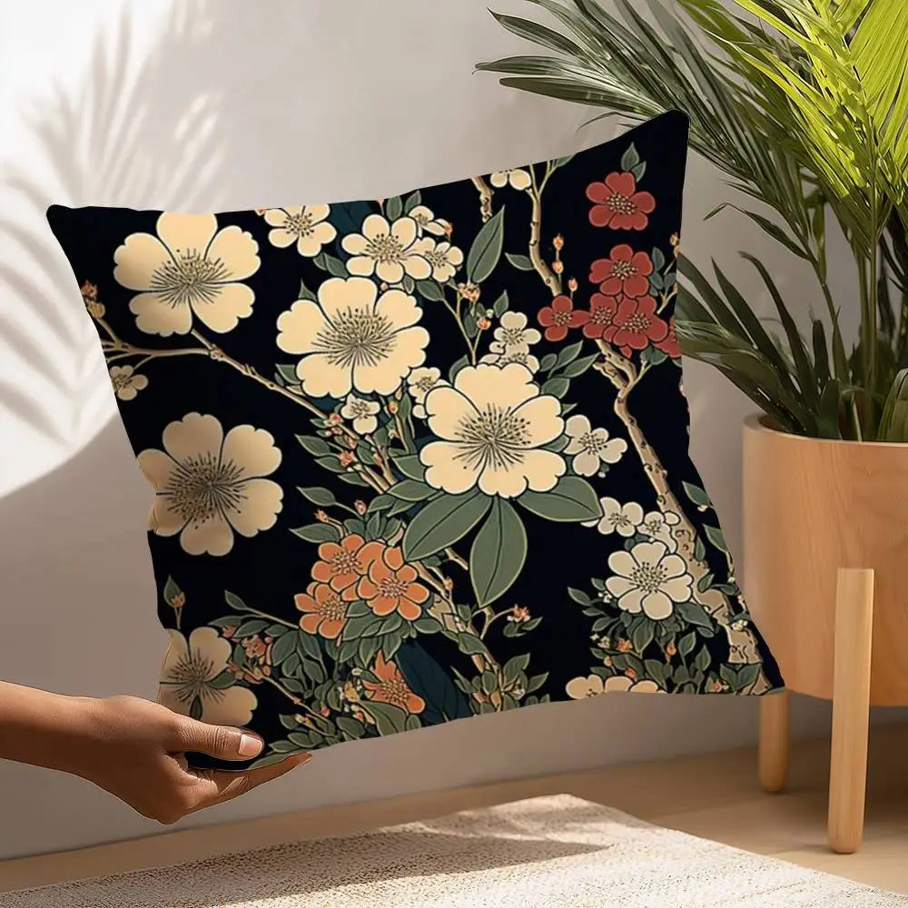 Japanese Ukiyo-e Style Cushion Cover