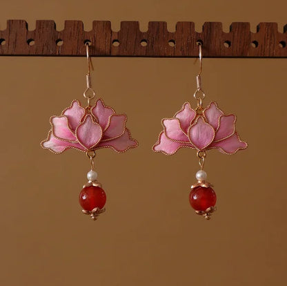 Silk Lotus Earrings