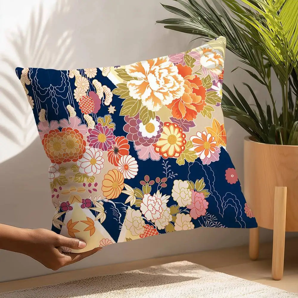 Japanese Ukiyo-e Style Cushion Cover