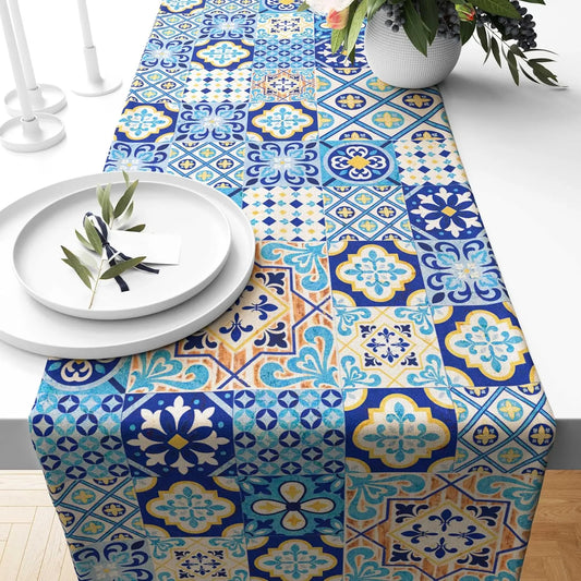 Alexia Greek Patchwork Table Runner