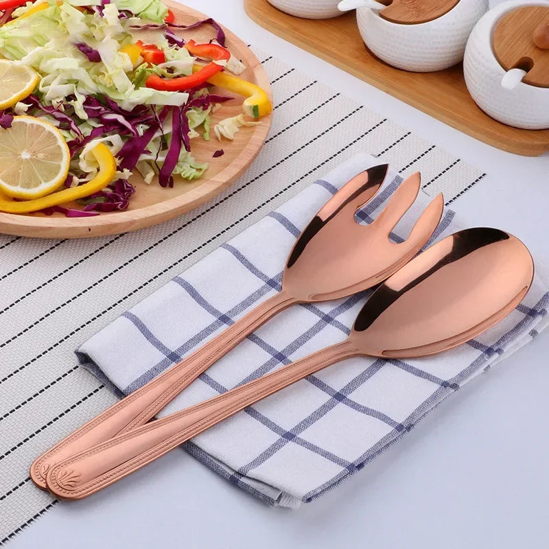 Stainless Steel Serving Fork and Spoon Set