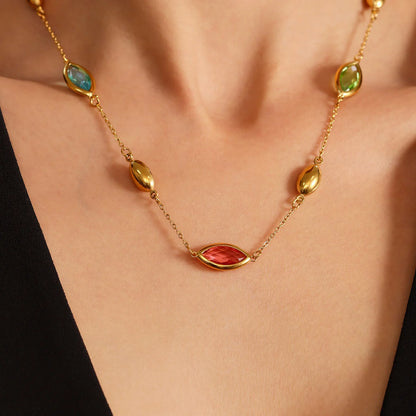 Celine Almond Rainbow Necklace