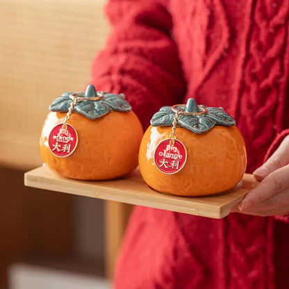 Mandarin Orange Ceramic Caddie