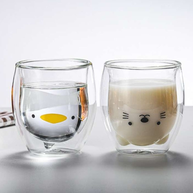 MAD™ Cute Animal Double-Walled Glass (250ml)