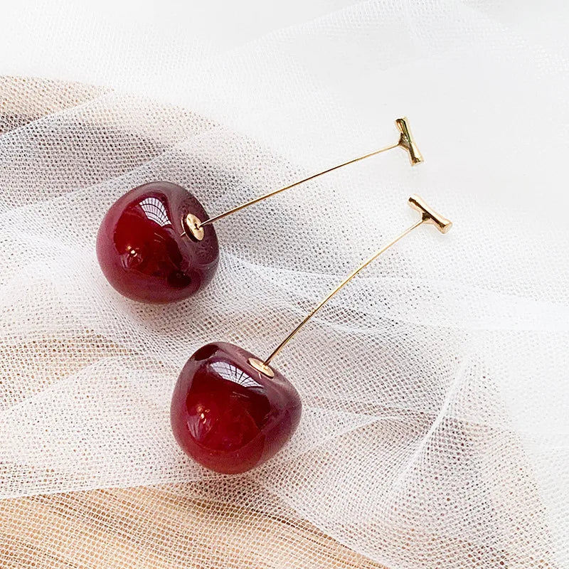 Sweet Cherry Drop Earrings