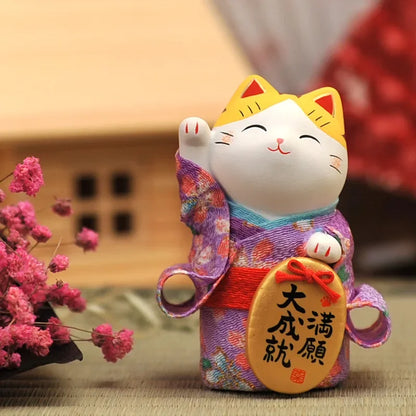 Japanese Lucky Cat in Kimono