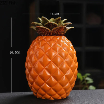 Ceramic Pineapple Tea / Candy Jar
