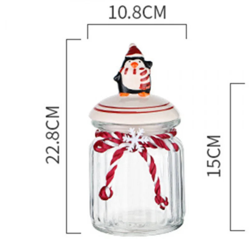 Christmas Glass Candy Jar